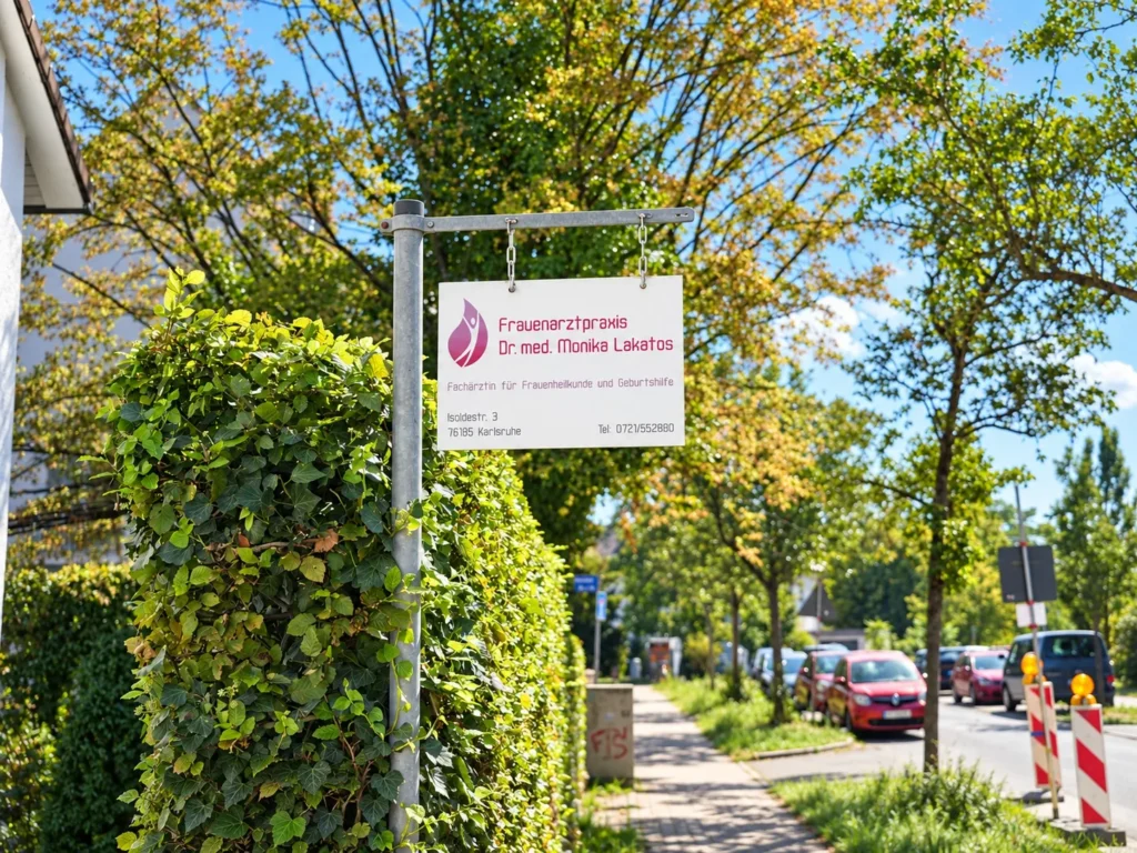 Das Praxisschild an der Isoldestraße 3